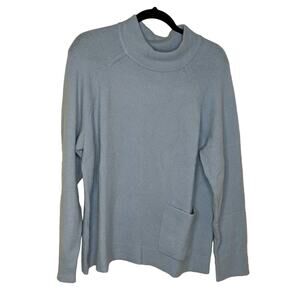 Halogen (Nordstrom) Pocket Front Sweater Pocket Knit Wool Blend Mock Neck 1X New